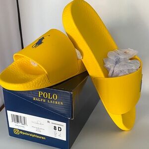 Polo by Ralph Lauren Yellow Slide Sandals Size 8 NIB